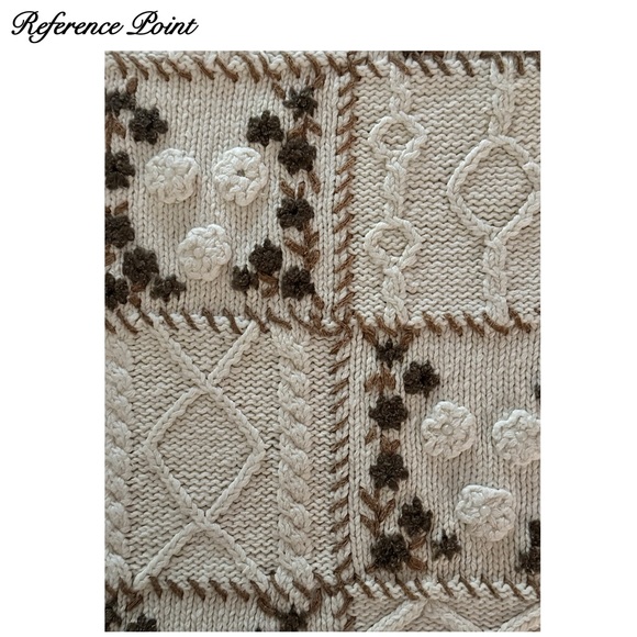Reference Point - Hand Knitted Block Pattern Pullover Sweater Size L - Picture 5 of 6
